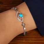 دستبند فیروزه زنانه کد 21765