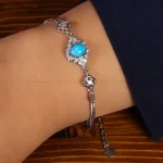 دستبند فیروزه زنانه کد 21766