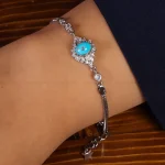 دستبند فیروزه زنانه کد 21767