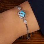دستبند فیروزه زنانه کد 21768