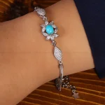 دستبند فیروزه زنانه کد 21774