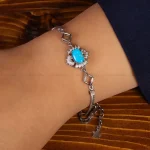 دستبند فیروزه زنانه کد 21776