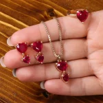 نیم ست یاقوت سرخ زنانه کد 21831