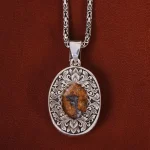 گردنبند فیروزه مردانه کد 21267