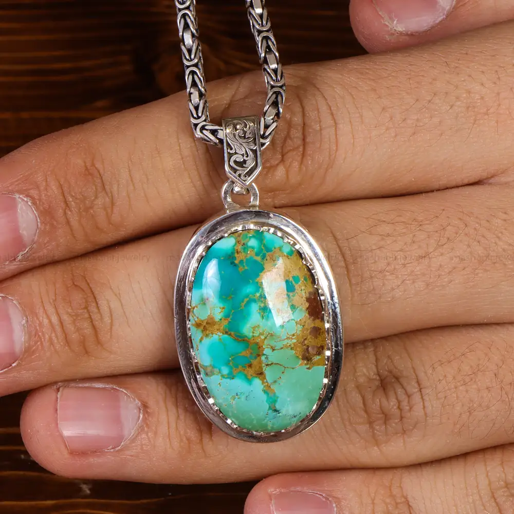 گردنبند فیروزه مردانه کد 21269