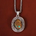 گردنبند فیروزه مردانه کد 21271