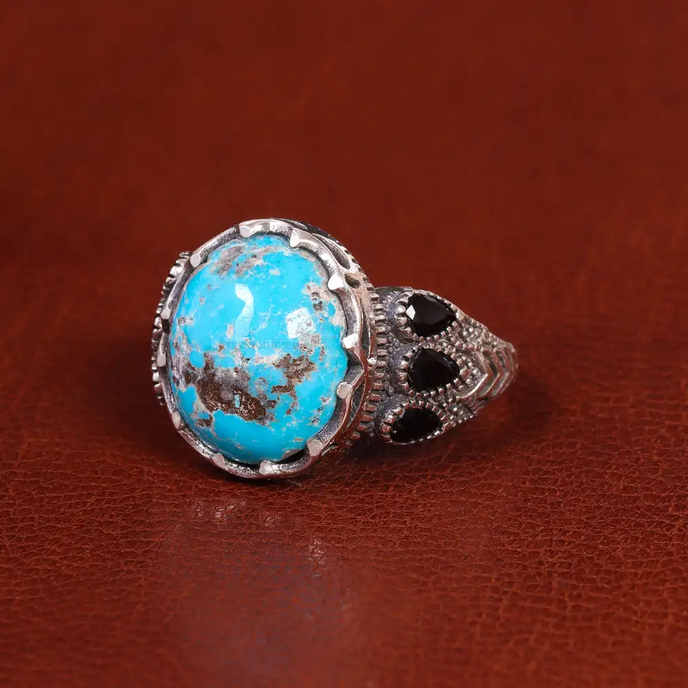 انگشتر فیروزه شجری مردانه کد 21562