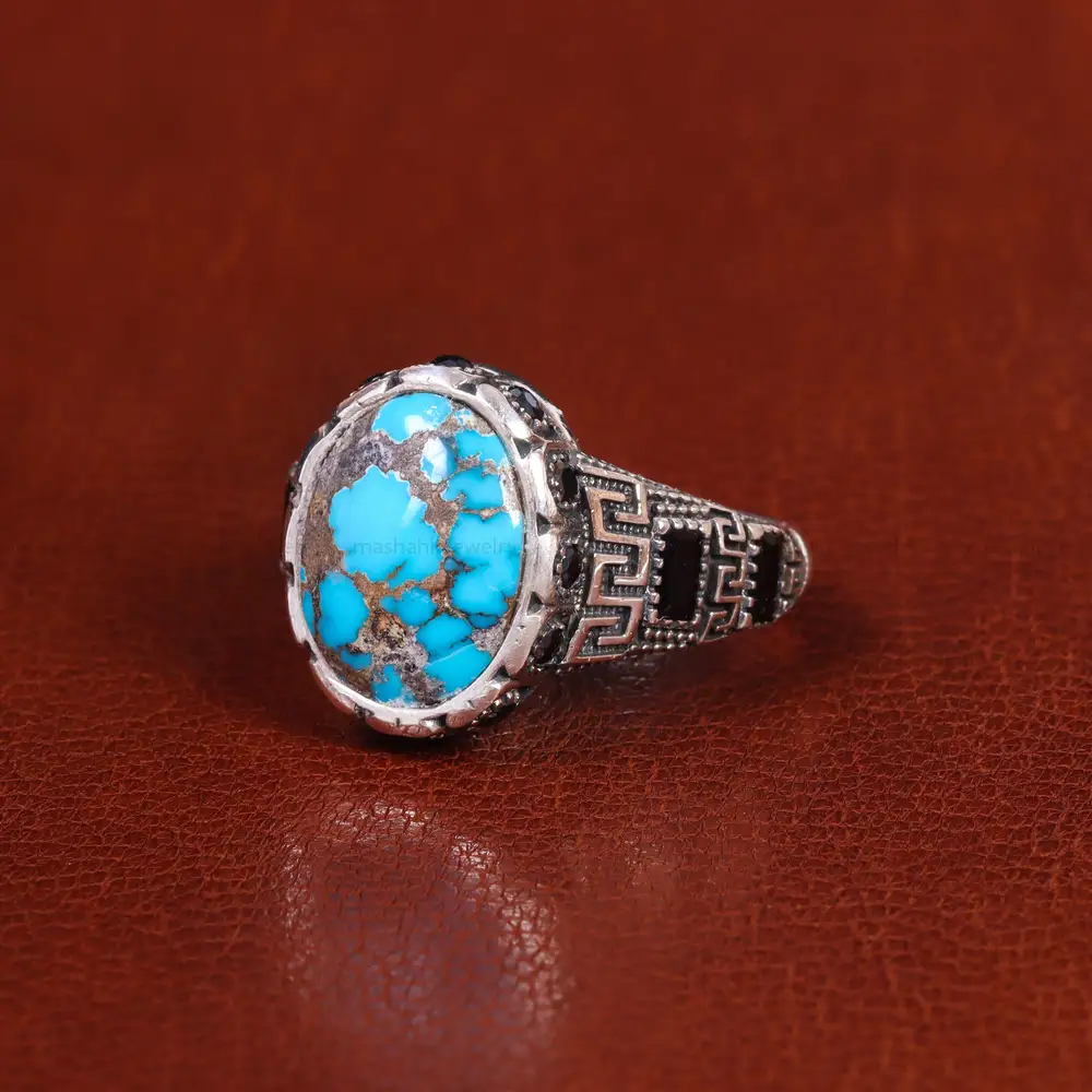 انگشتر فیروزه شجری مردانه کد 21568