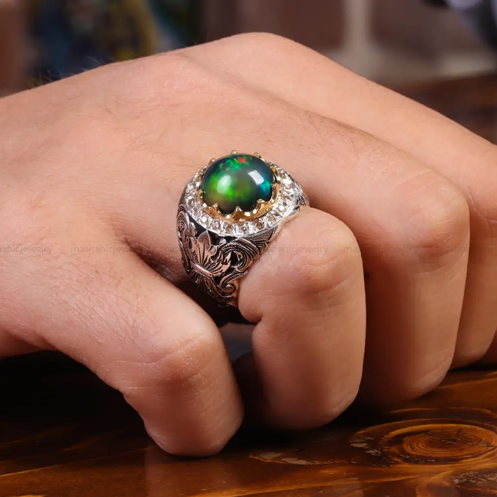 انگشتر اوپال مردانه کد 21299