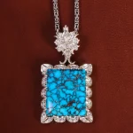 گردنبند فیروزه مردانه کد 17249