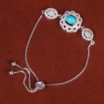 دستبند فیروزه زنانه کد 21790