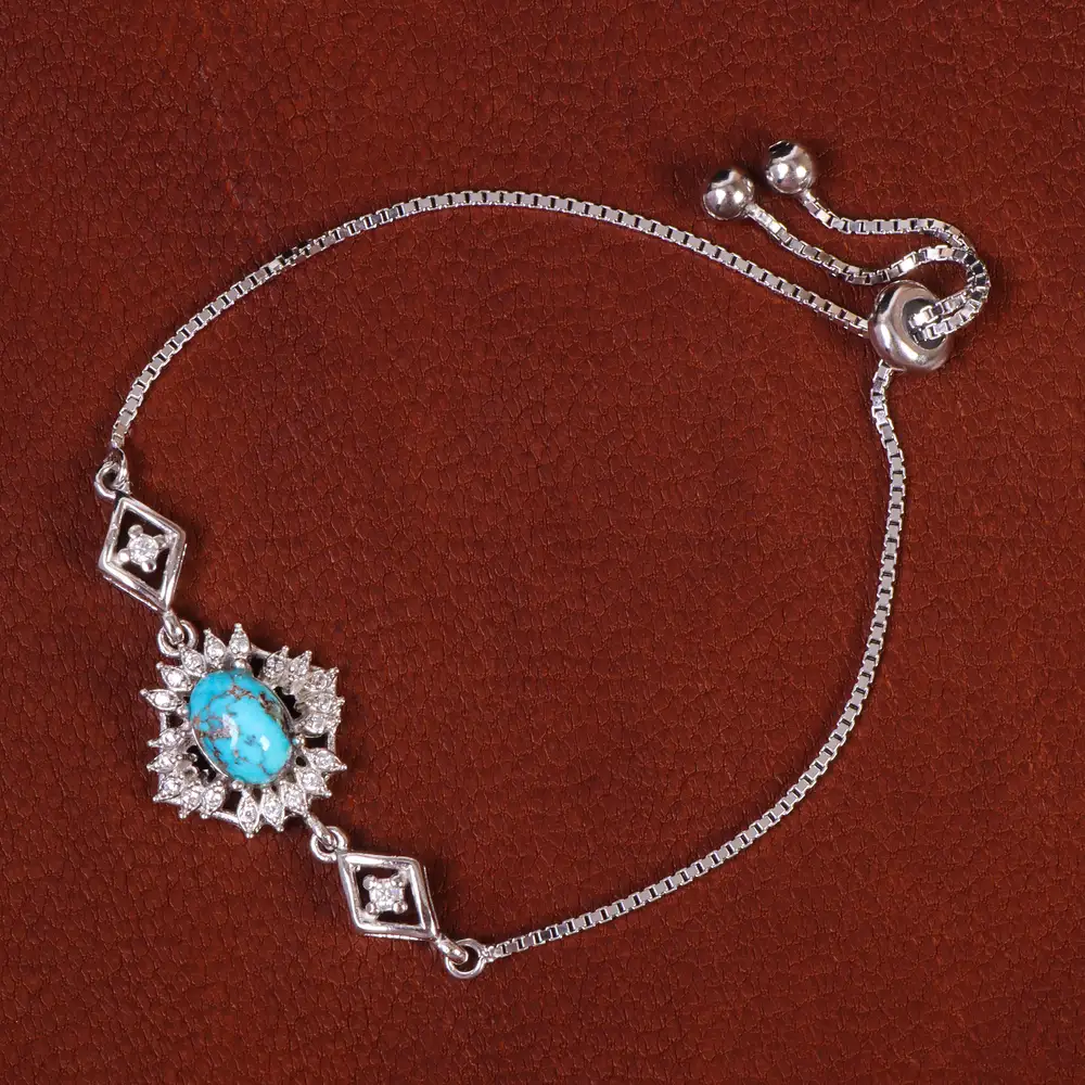 دستبند فیروزه زنانه کد 21791