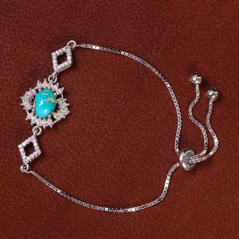 دستبند فیروزه زنانه کد 21792