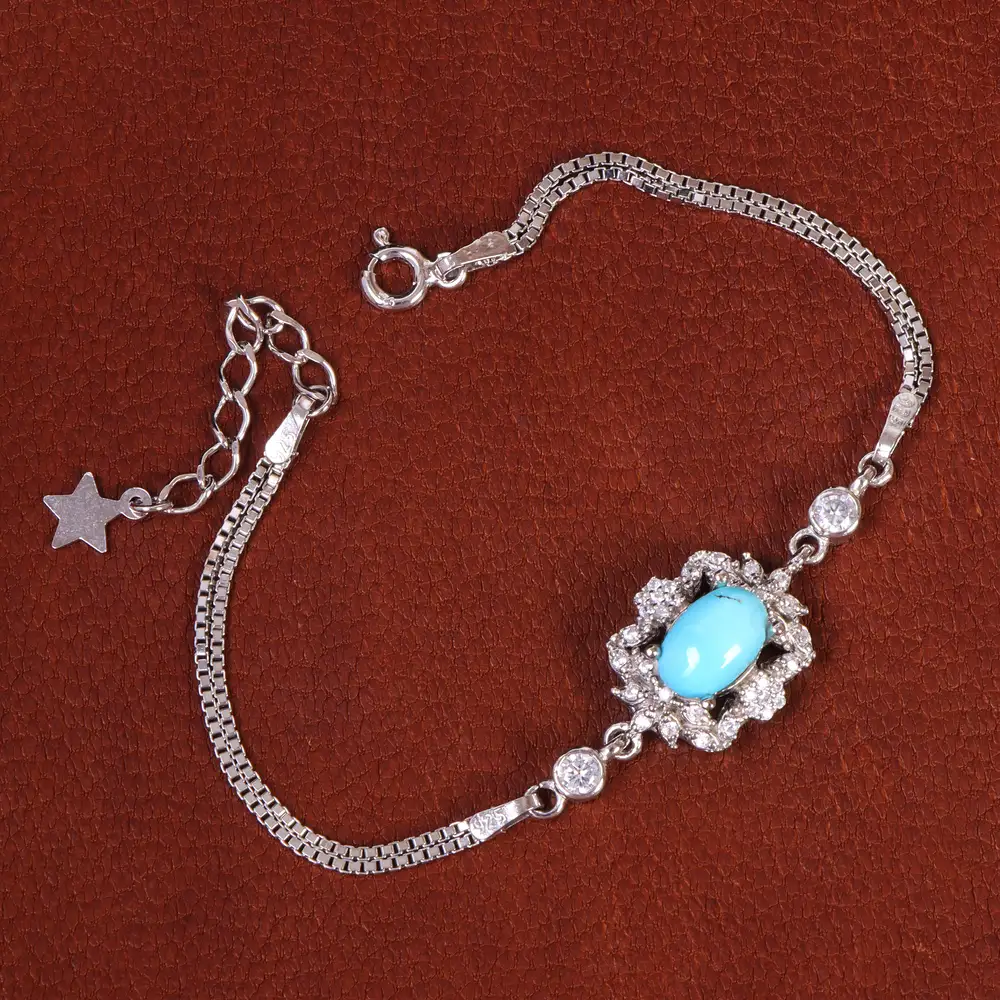 دستبند فیروزه زنانه کد 21797