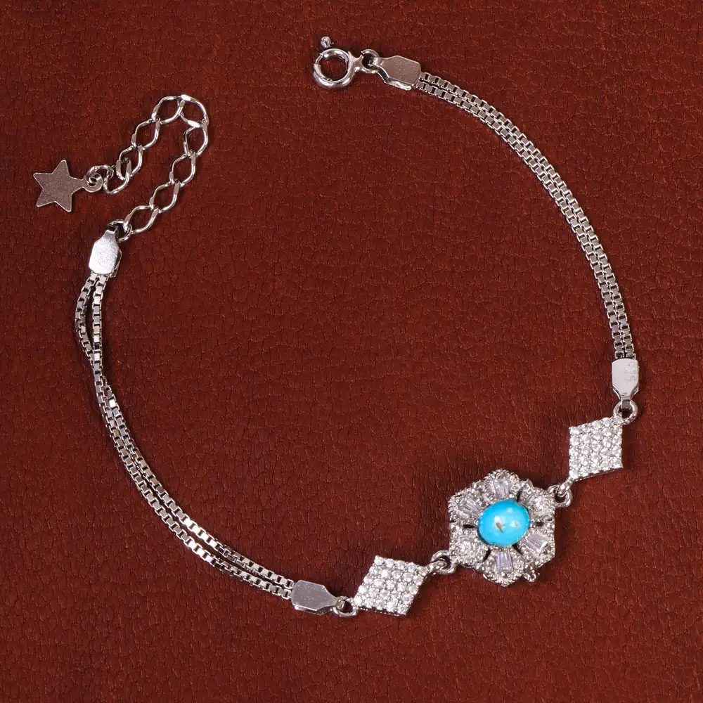 دستبند فیروزه زنانه کد 21799