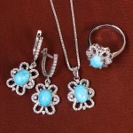 نیم ست فیروزه زنانه کد 21808