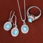 نیم ست فیروزه زنانه کد 21809