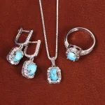 نیم ست فیروزه زنانه کد 21812