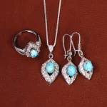 نیم ست فیروزه زنانه کد 21813