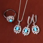 نیم ست فیروزه زنانه کد 21814