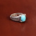 انگشتر فیروزه عجمی زنانه کد 21817