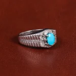 انگشتر فيروزه عجمی مردانه کد 21235