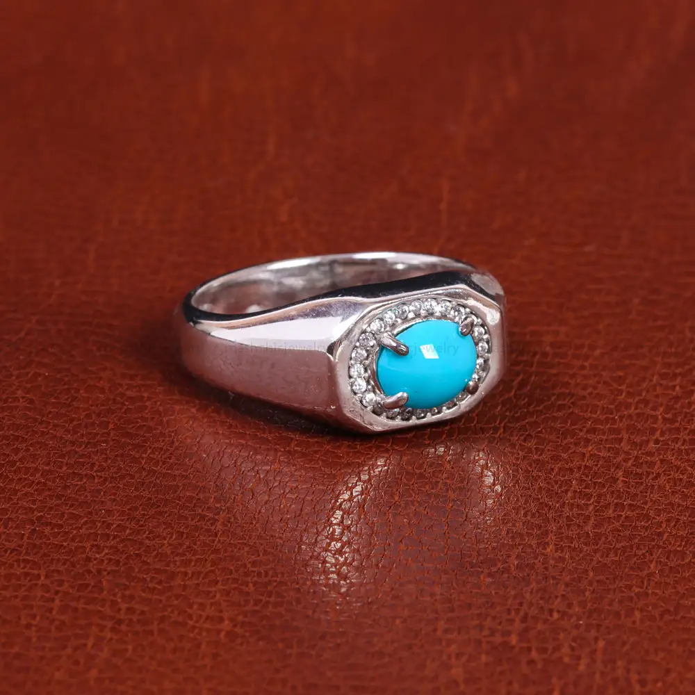 انگشتر فيروزه عجمی مردانه کد 21840