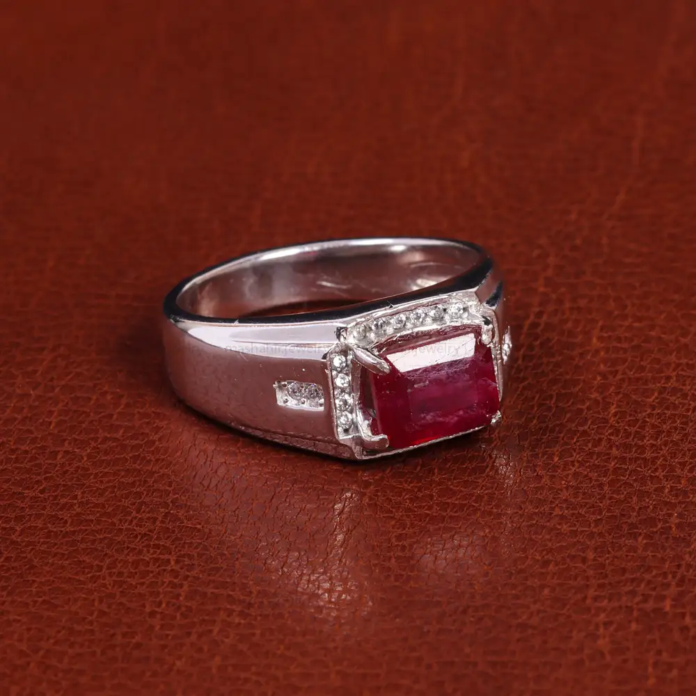 انگشتر یاقوت سرخ مردانه کد 21848