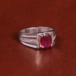 انگشتر یاقوت سرخ مردانه کد 21849
