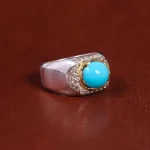 انگشتر فيروزه عجمی مردانه کد 21855