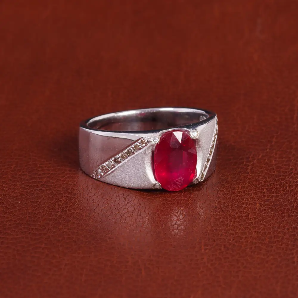 انگشتر یاقوت سرخ مردانه کد 21871