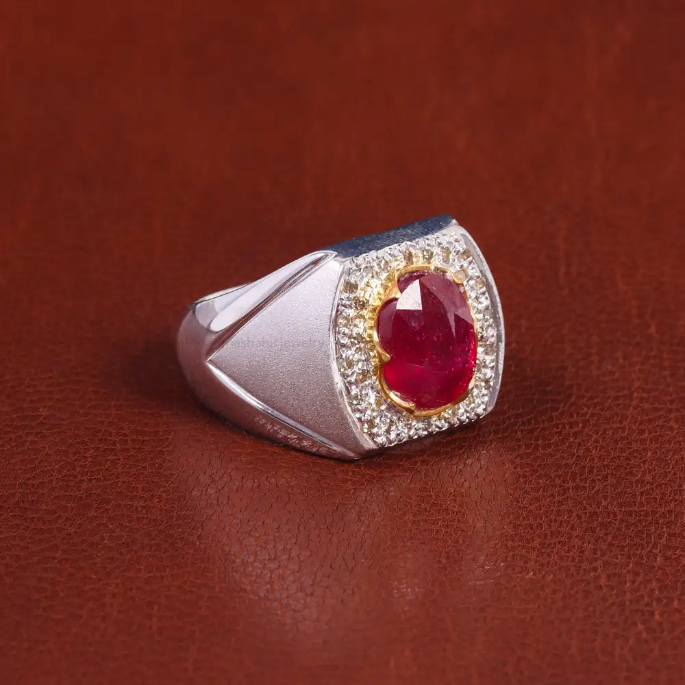 انگشتر یاقوت سرخ مردانه کد 21875