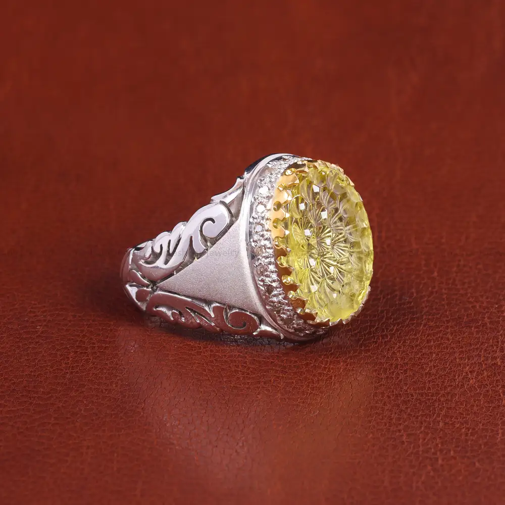 انگشتر سیترین مردانه کد 21879