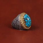 انگشتر فیروزه شجری مردانه کد 21883