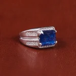 انگشتر یاقوت کبود مردانه کد 21889