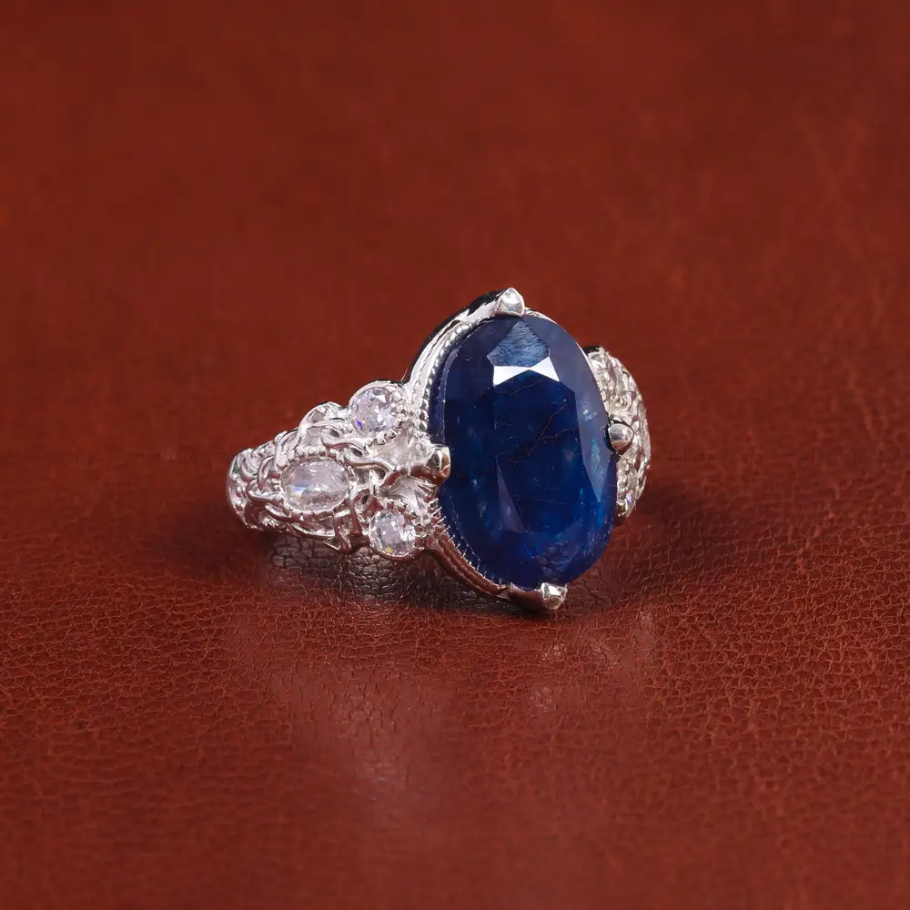 انگشتر یاقوت کبود مردانه کد 21890