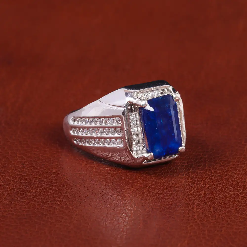 انگشتر یاقوت کبود مردانه کد 21892