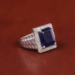 انگشتر یاقوت کبود مردانه کد 21893