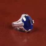 انگشتر یاقوت کبود مردانه کد 21895