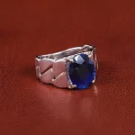 انگشتر یاقوت کبود مردانه کد 21896