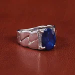 انگشتر یاقوت کبود مردانه کد 21903