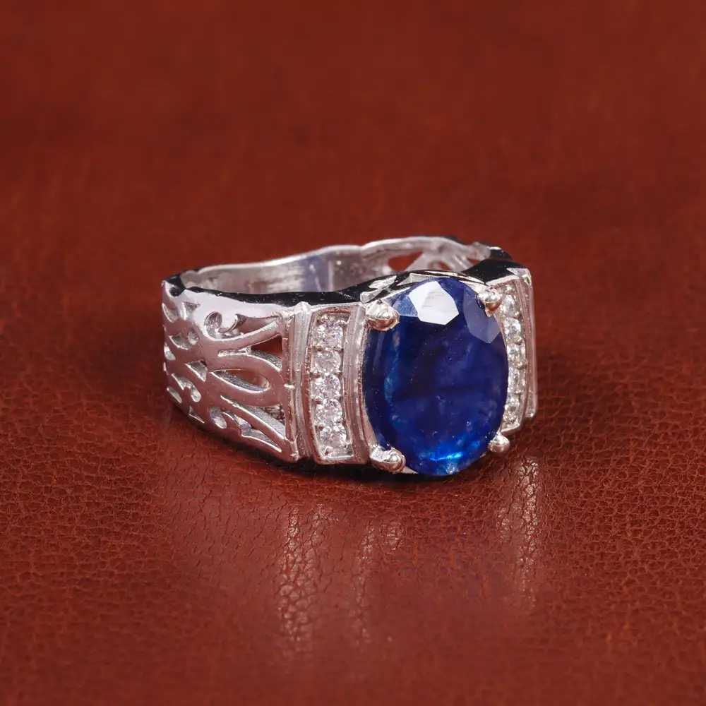 انگشتر یاقوت کبود مردانه کد 21905