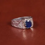 انگشتر یاقوت کبود مردانه کد 21908