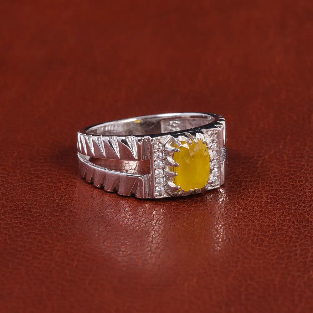 انگشتر یاقوت زرد مردانه کد 21918