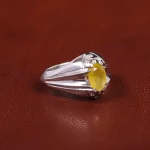 انگشتر یاقوت زرد مردانه کد 21922