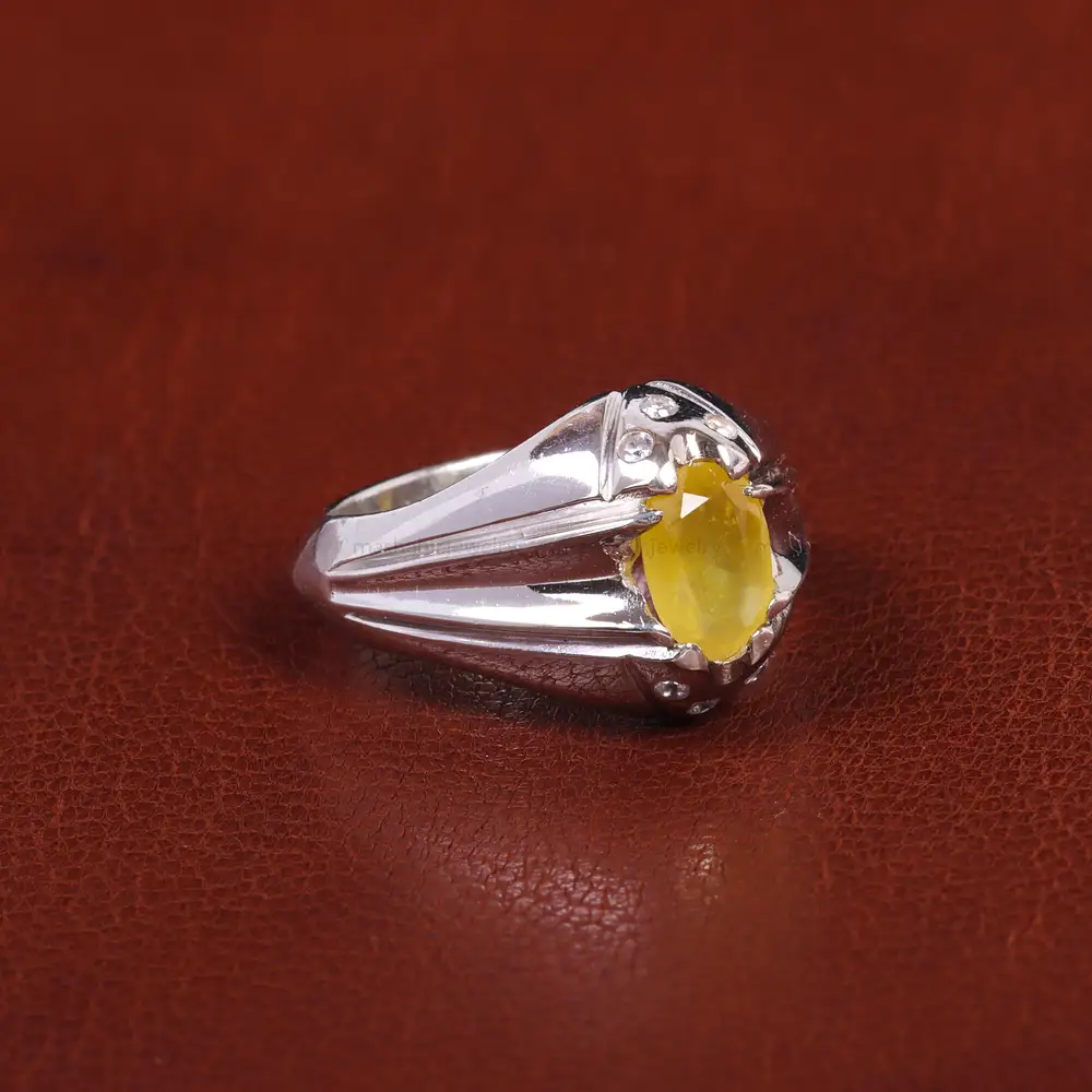 انگشتر یاقوت زرد مردانه کد 21922