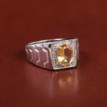 انگشتر سیترین مردانه کد 21924