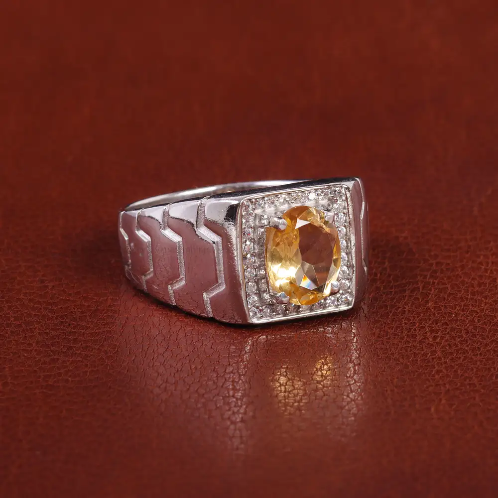 انگشتر سیترین مردانه کد 21924