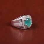 انگشتر زمرد مردانه کد 21929