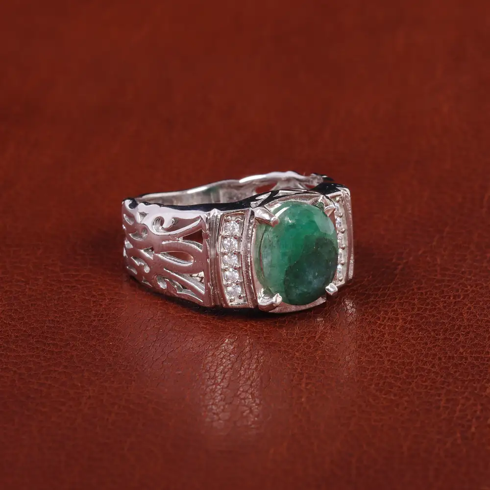 انگشتر زمرد مردانه کد 21931